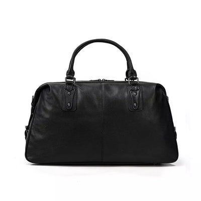 black leather holdall, pebble leather, Monterrey