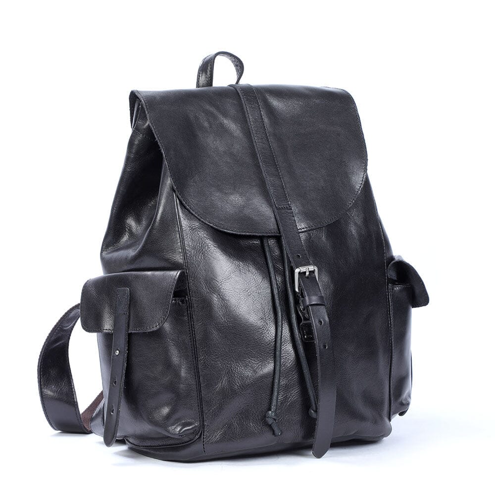 black leather rucksack