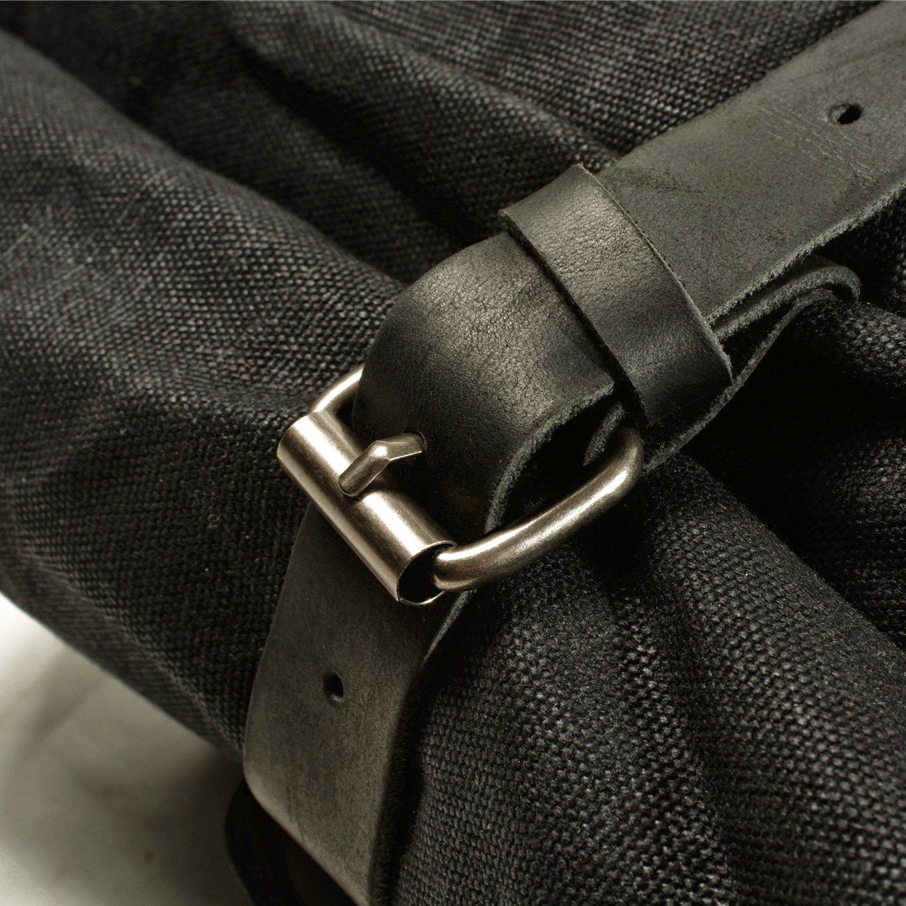 black leather straps