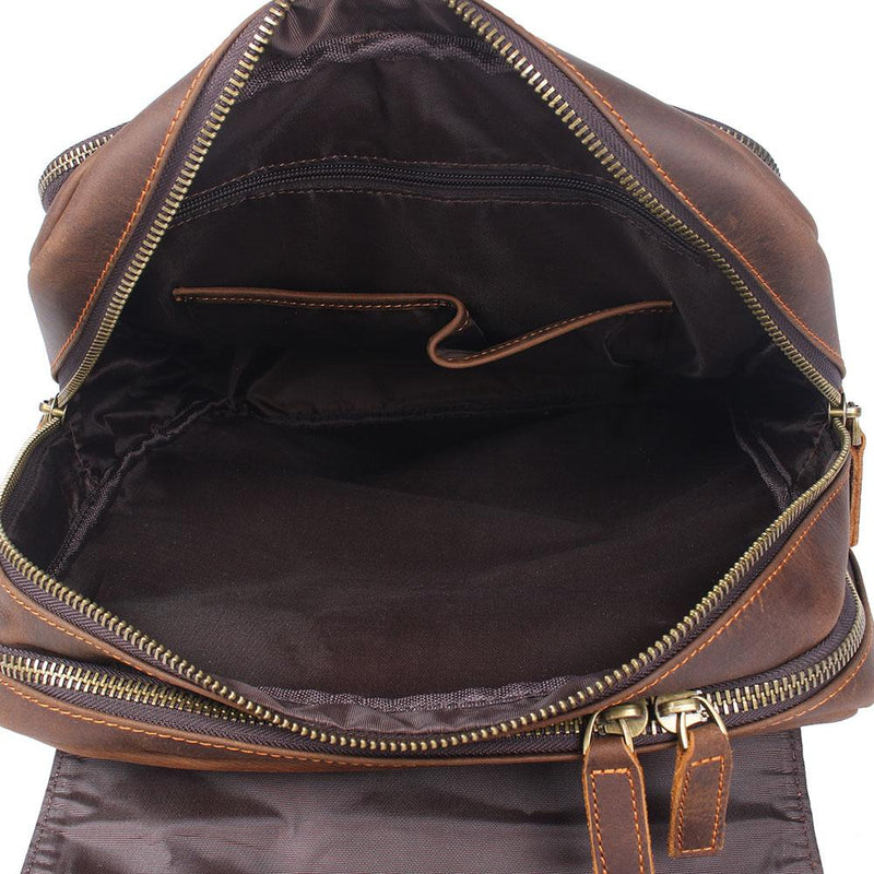 brown backpack bag