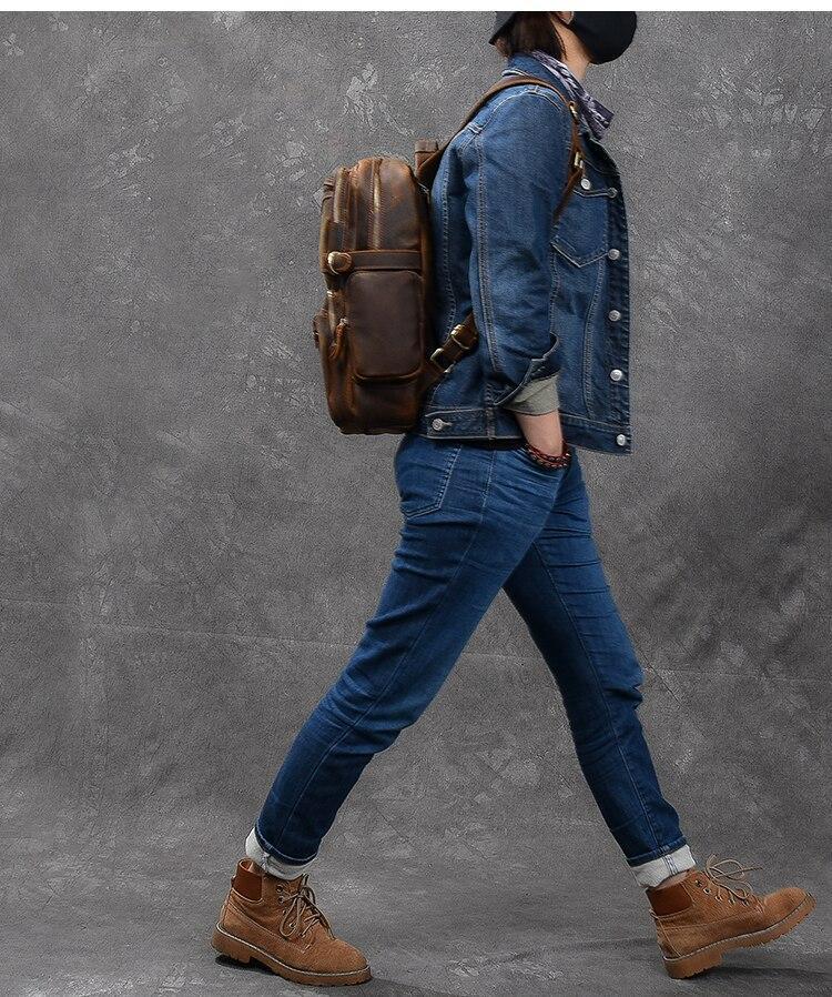 large leather backpack