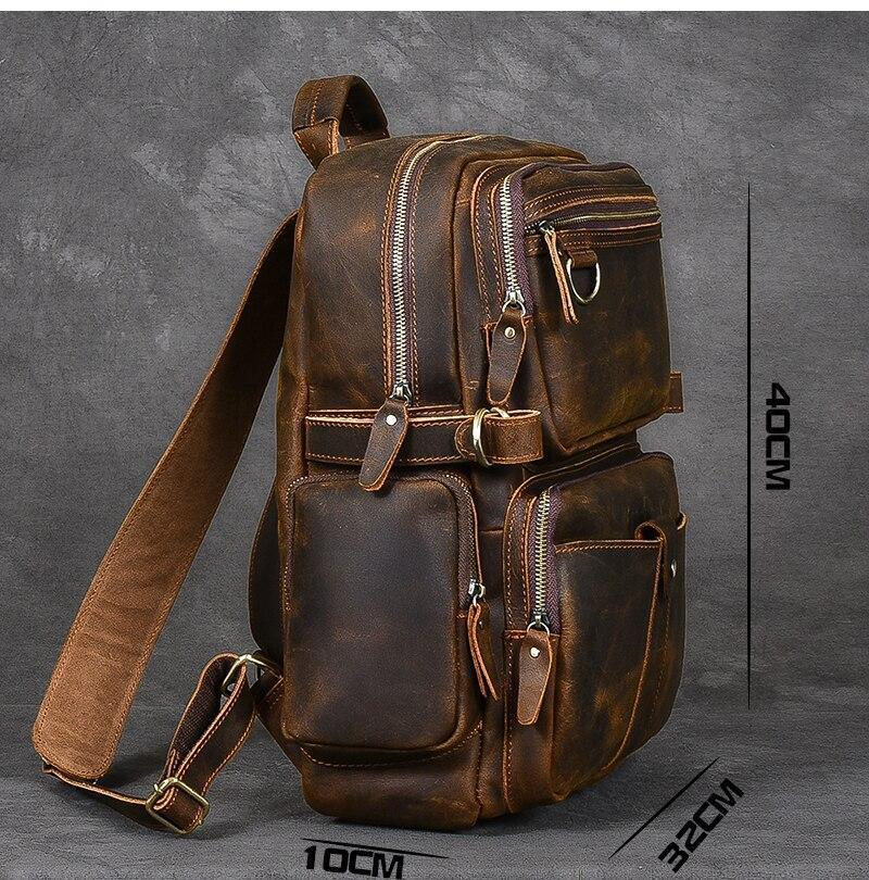 brown leather backpack womens