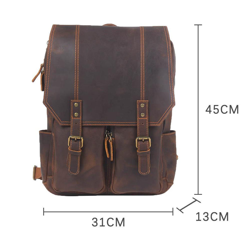 brown leather backpack handbag