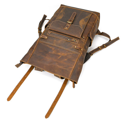 brown leather backpack mens