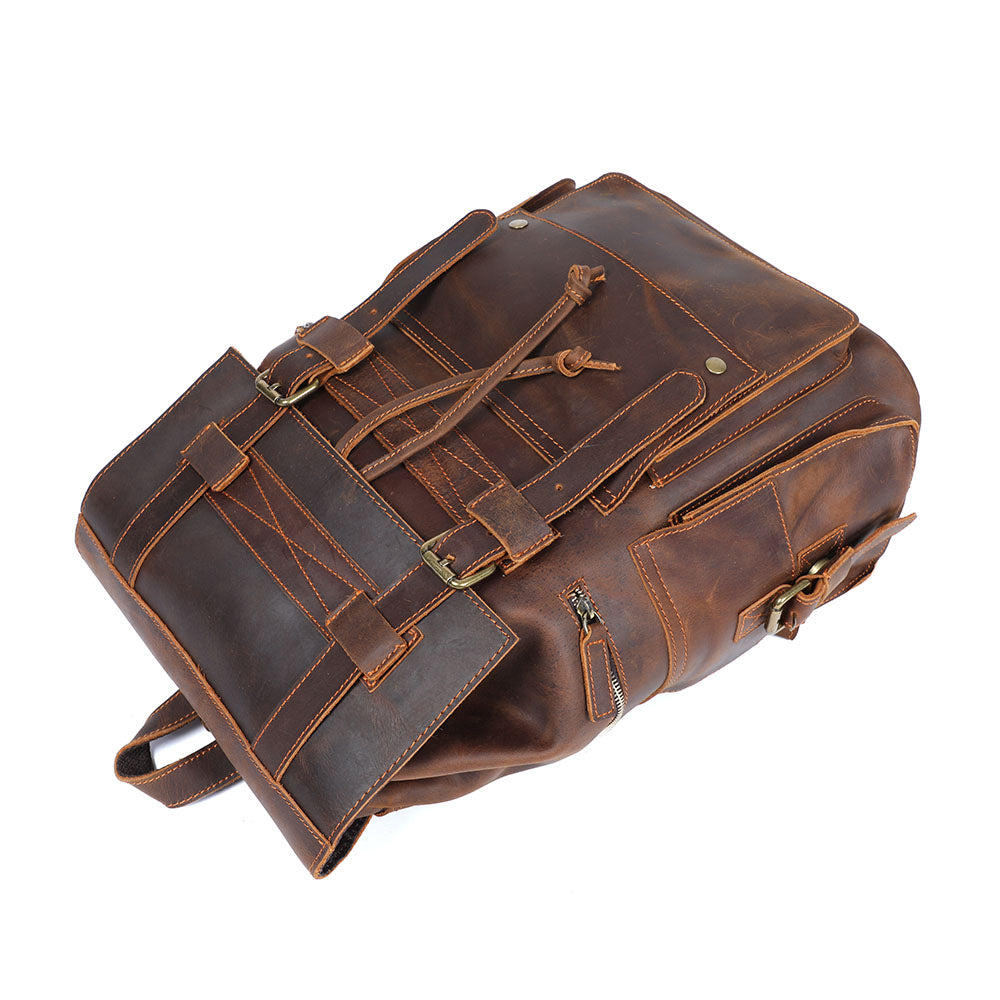 brown leather bookbag