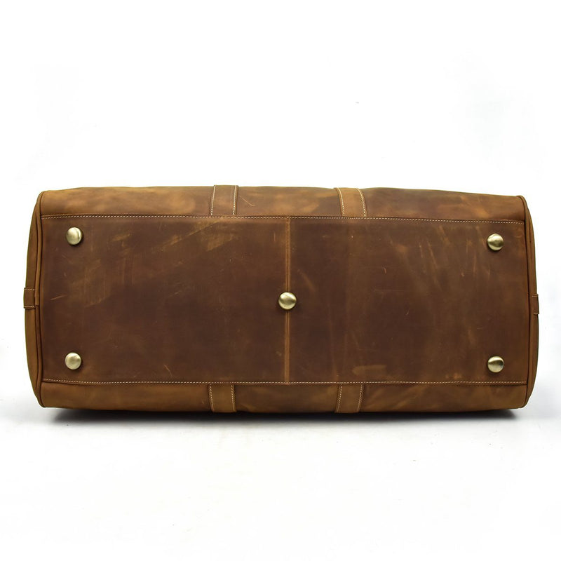 brown leather holdall weekend bag