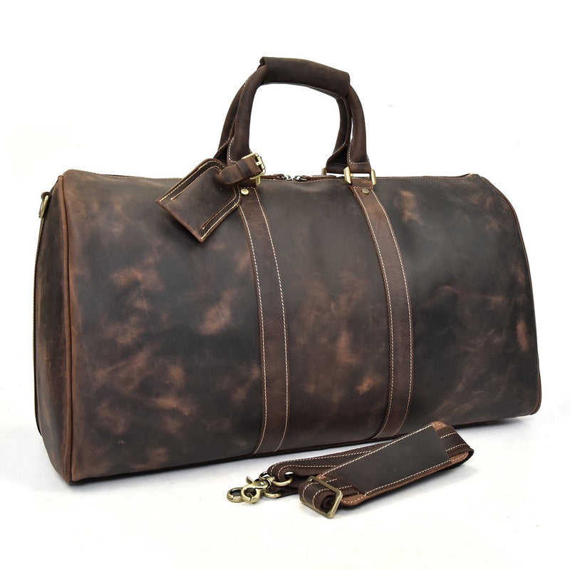 brown leather holdall womens