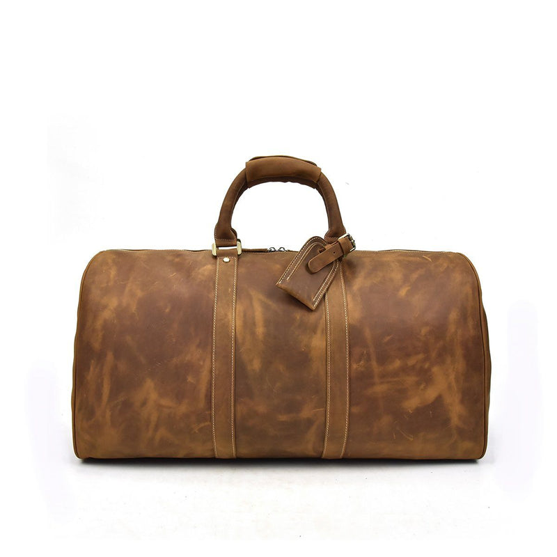 brown leather holdall