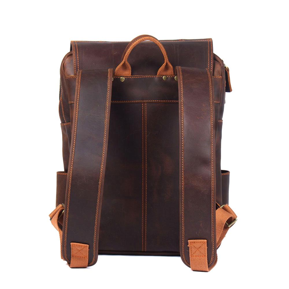 brown leather rucksack bag