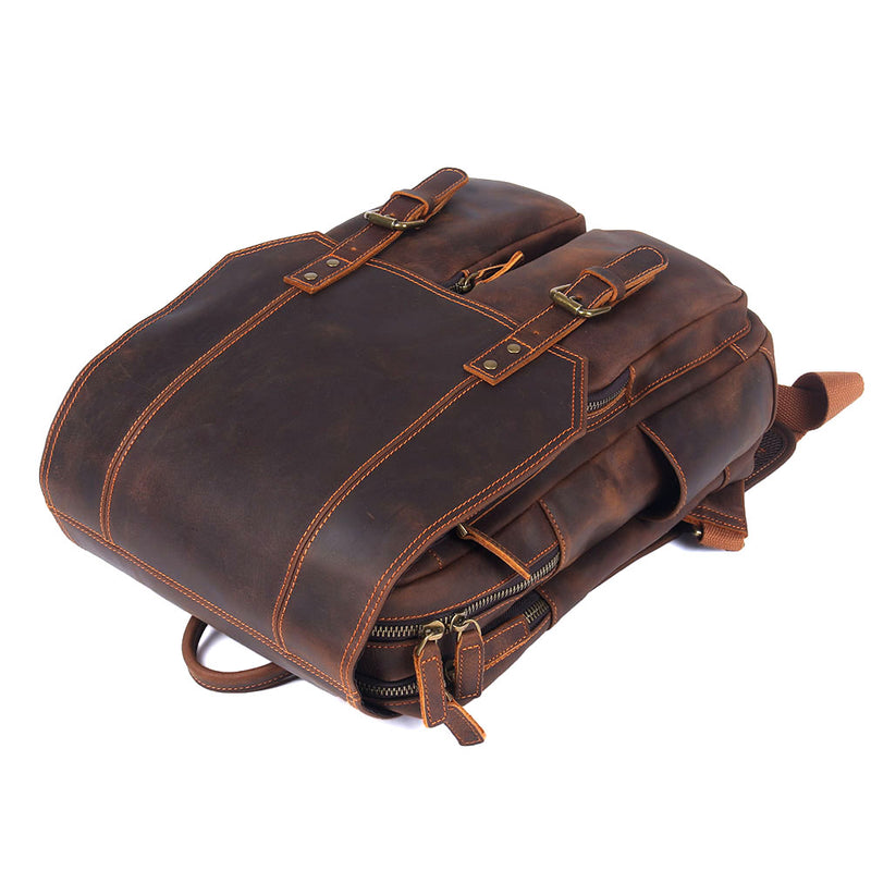 brown leather rucksack womens