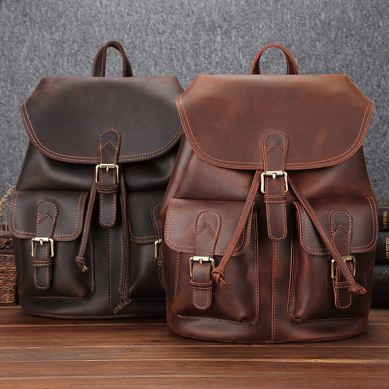 Leather Satchel Backpack - Brown - Women Vintage Rucksack - 13" Laptop Pocket - 16 L - Full Grain Leather | OKLA Leather Satchel Backpack - Brown - Women Vintage Rucksack - 13" Laptop Pocket - 16 L - Full Grain Leather | OKLA