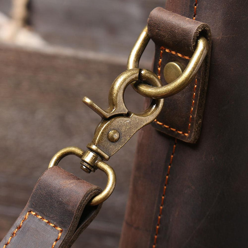 brown leather tote bag