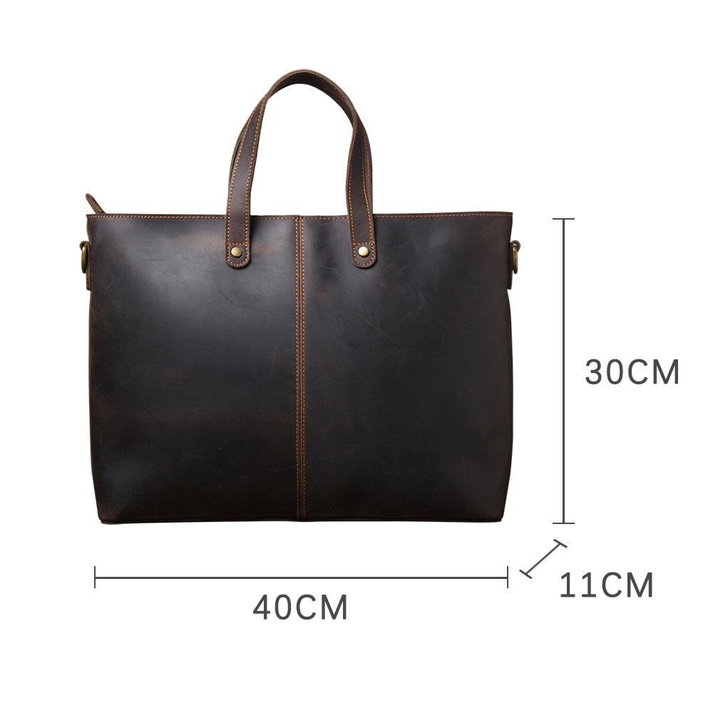 brown leather tote bag