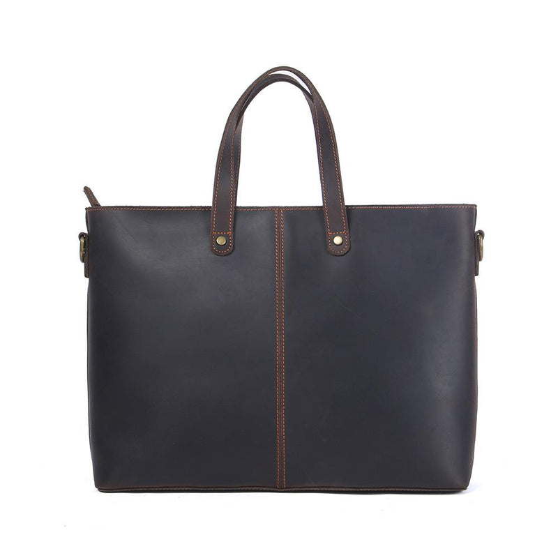 brown leather tote bag