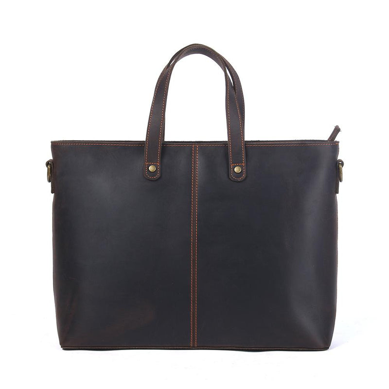 brown leather tote bag, full grain leather, Aika