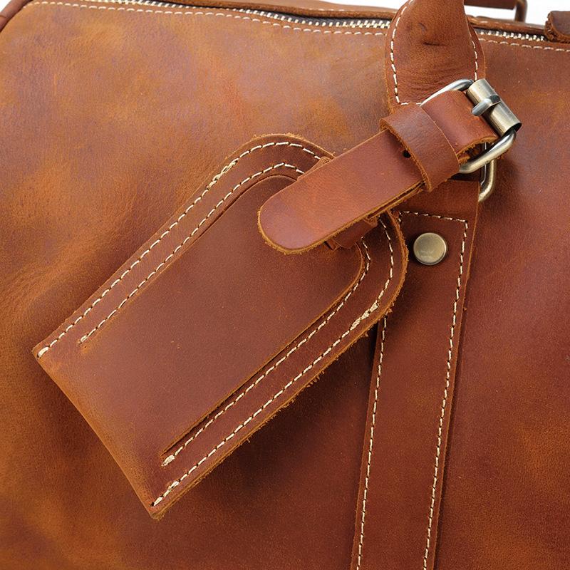 brown leather travel bag