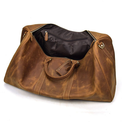 brown leather travel bag