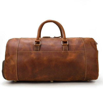 brown leather weekend bag mens