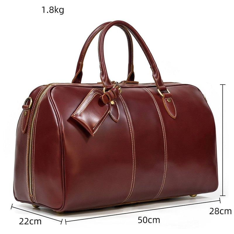 brown leather weekend bag mens