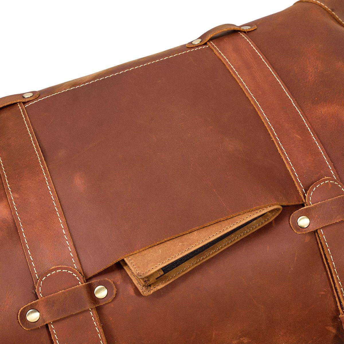 brown travel bag