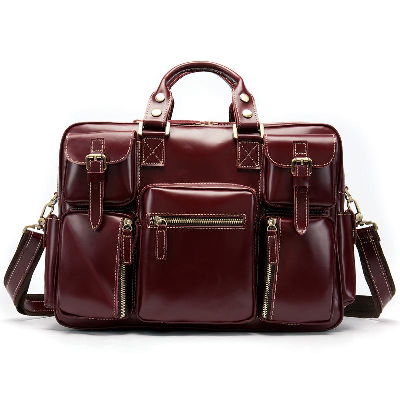 Sacoche Cuir rouge Vintage
