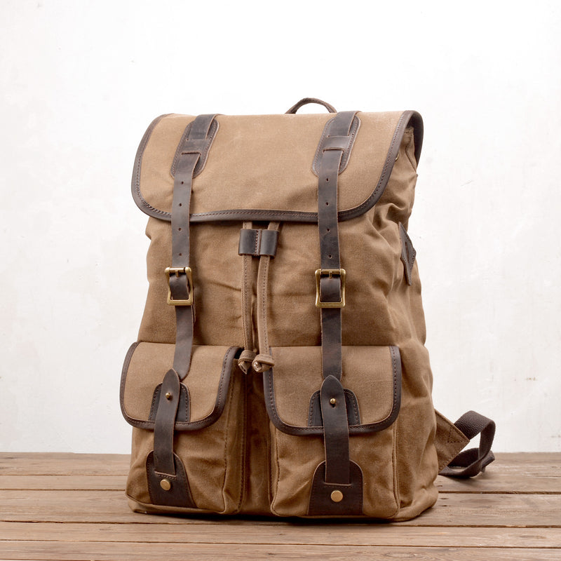Waxed Canvas Rucksack 16L - Vintage Utility Backpack | CALGARY
