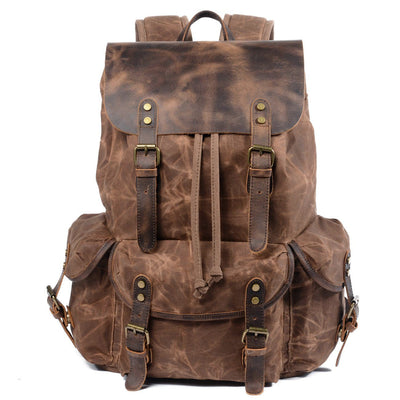 canvas and leather backpack men's