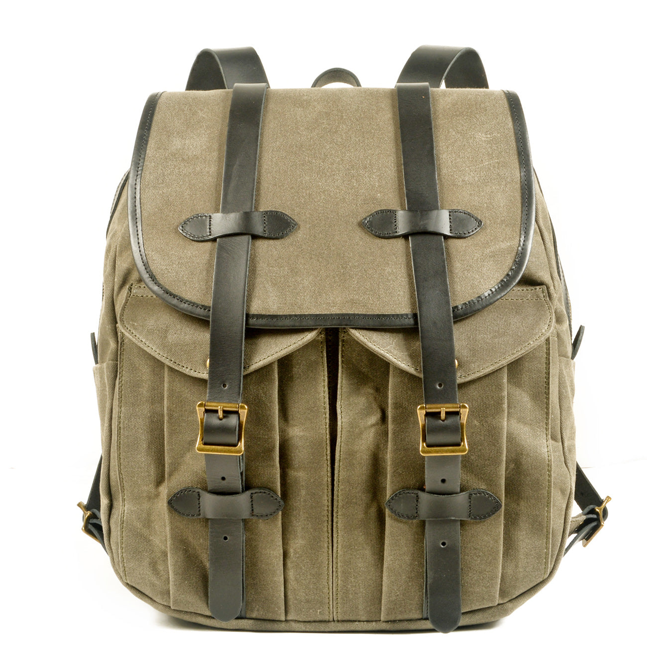 canvas and leather rucksack