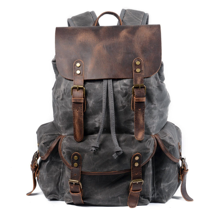 canvas and leather rucksack