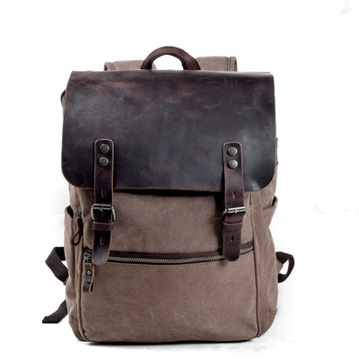 canvas brown backpack