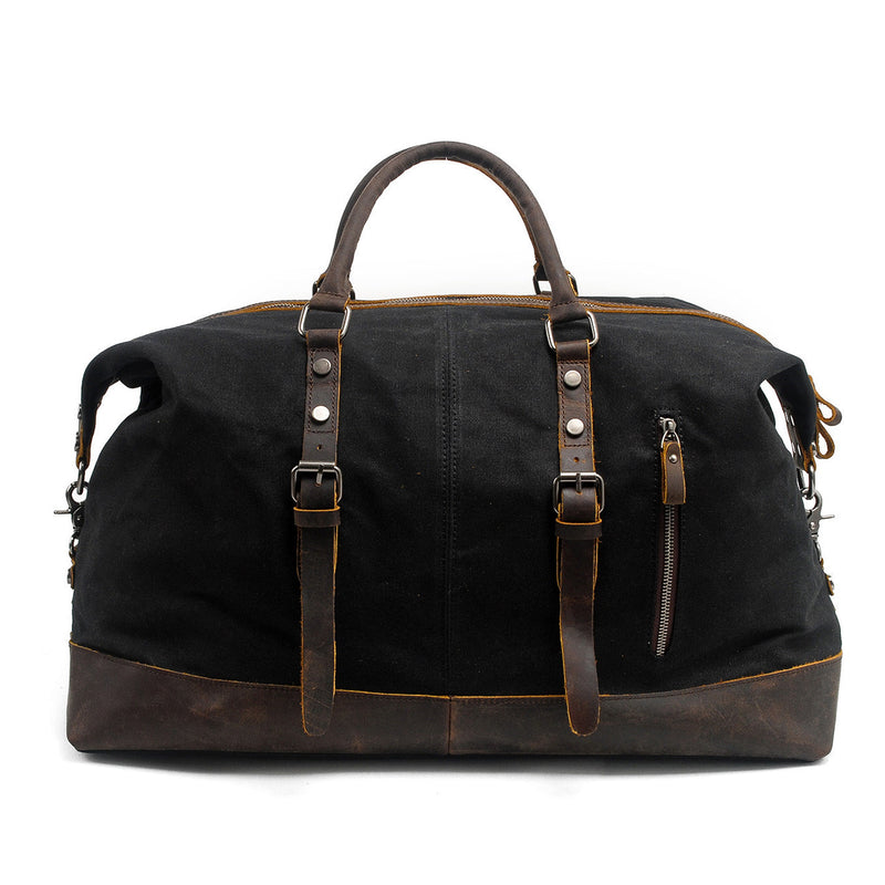 black canvas duffle bag