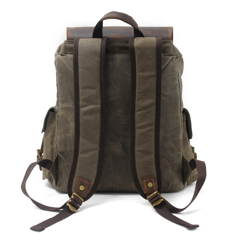 canvas leather backpack