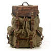 Canvas Leather Backpack | MALMÖ - Green Army / No