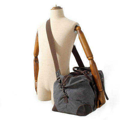 canvas leather overnight bag
