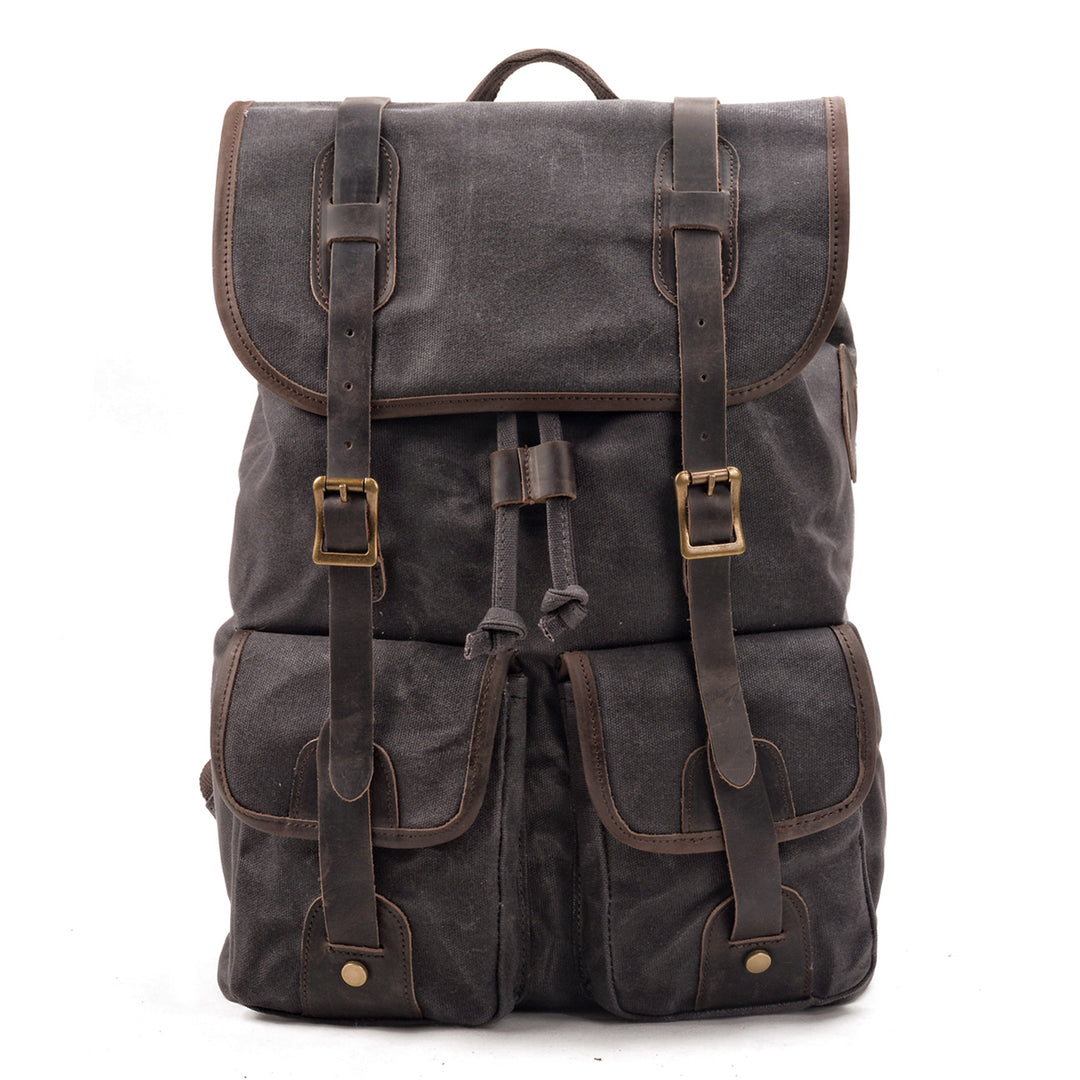 canvas and leather backpack kakadu Canvas Travel Backpack - Heavy Duty Canvas & Leather