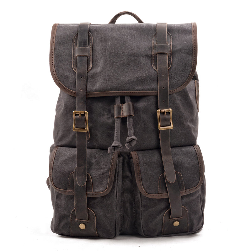 cognac leather canvas caravan backpack Canvas Travel Backpack - Heavy Duty Canvas & Leather