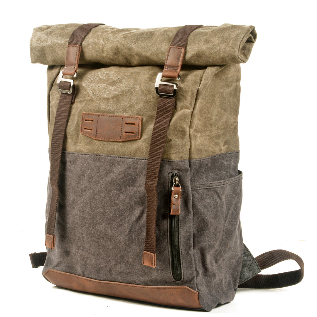 canvas backpacks with leather trim for sale Canvas Daypack - DUBLIN