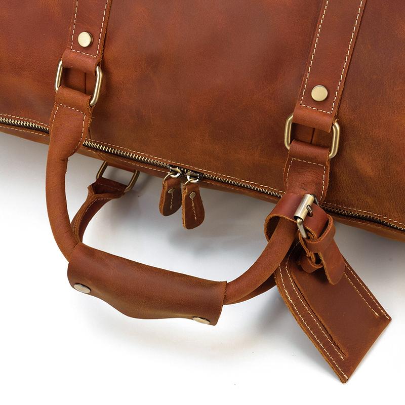 duffle bag brown leather