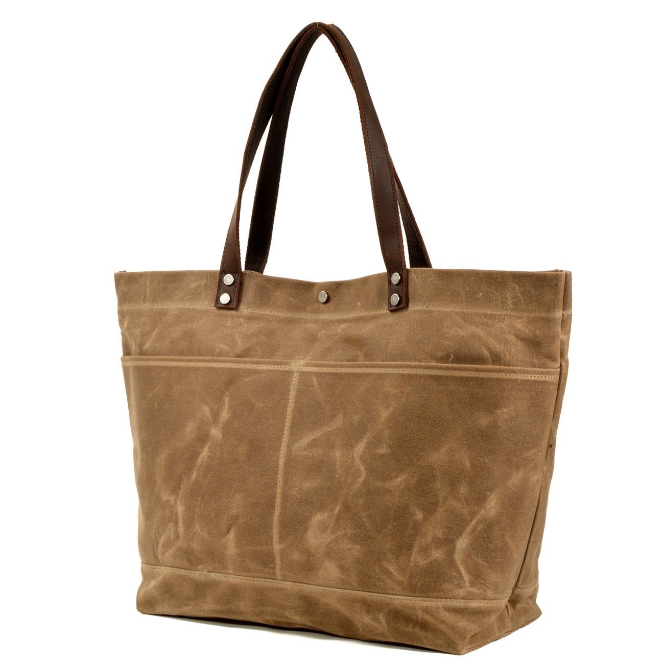  Lands' End Waxed Canvas Tote Bag Brown Regular No Sz :  Clothing, Shoes & Jewelry