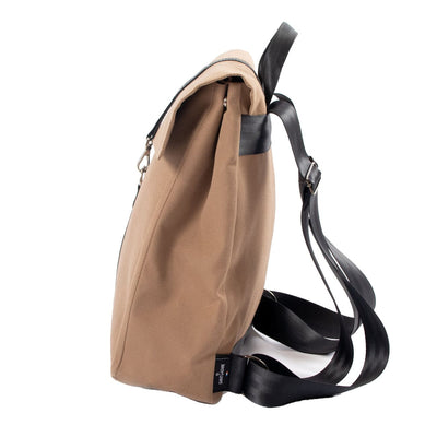khaki eco friendly backpack