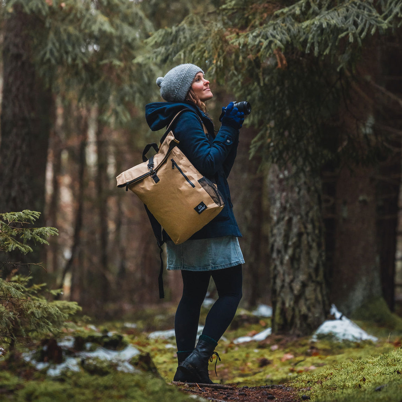 Vegan Backpack - Eco Friendly Kraft Paper Rucksack | Seekr