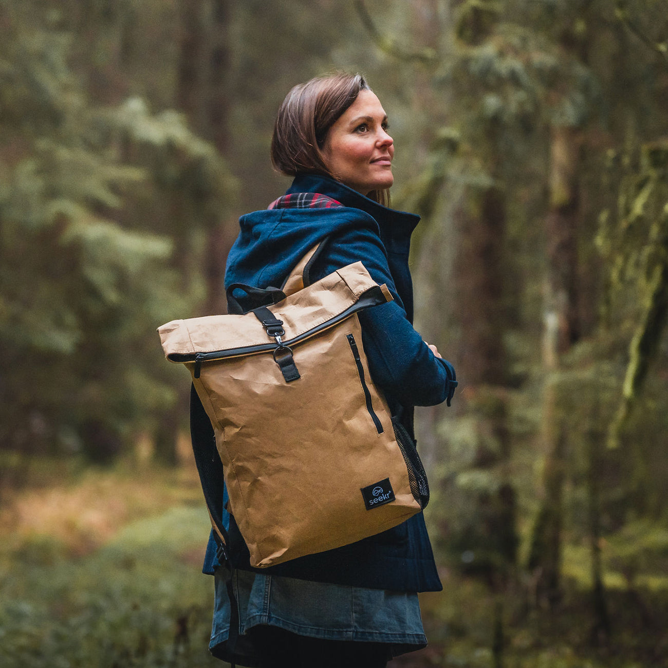 Vegan Backpack - Eco Friendly Kraft Paper Rucksack | Seekr