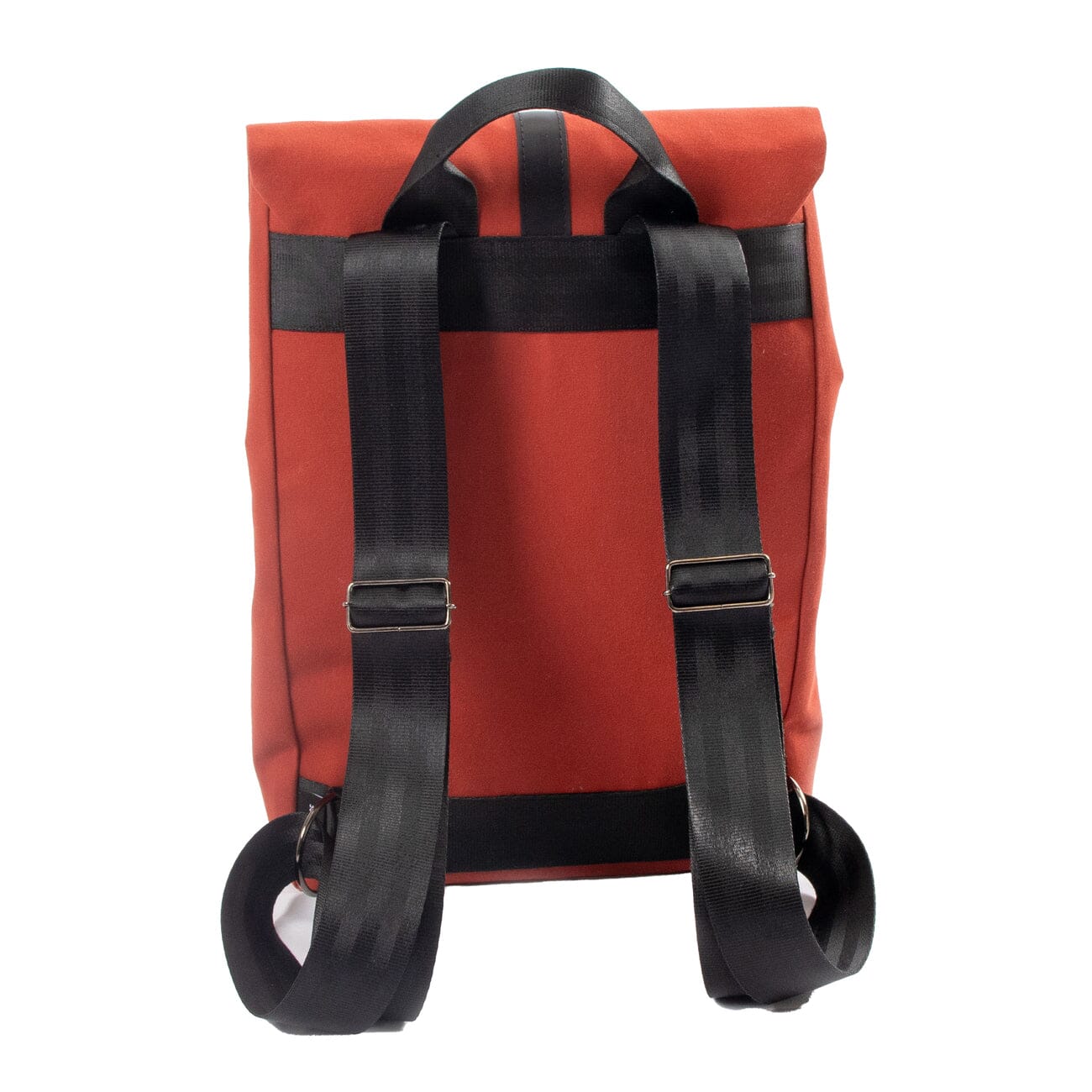 orange fair trade backpack