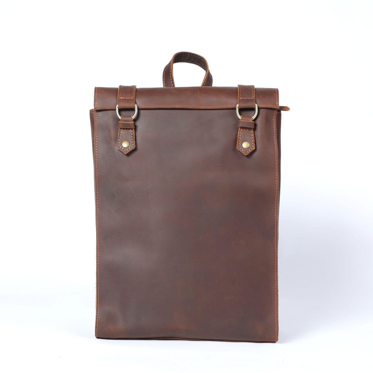 full grain leather backpack, coffee, kaplan