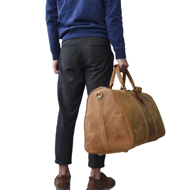 gents leather holdall