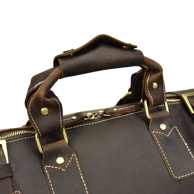 genuine leather duffel bag