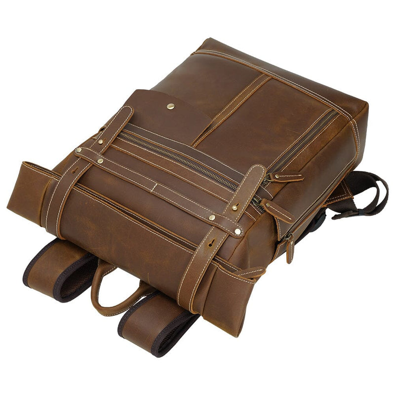 genuine leather laptop backpack