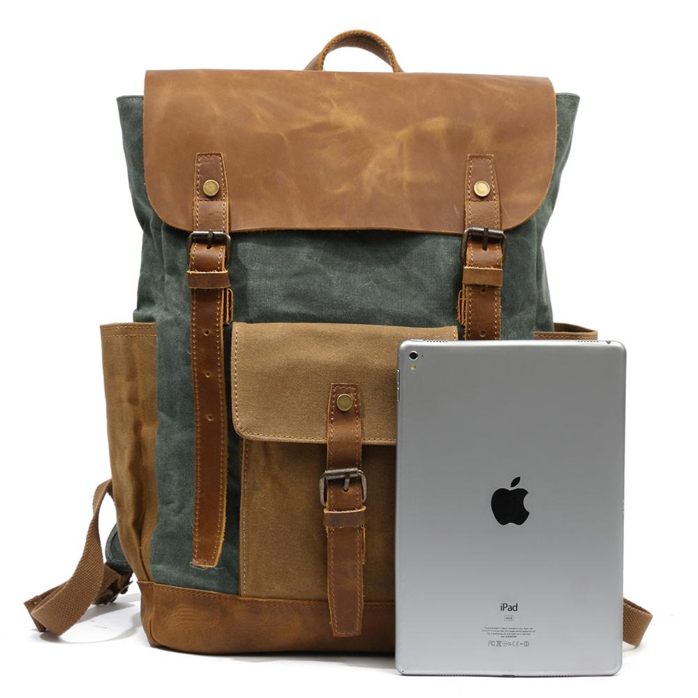 Vintage Laptop Backpack - Emerald - 15.6