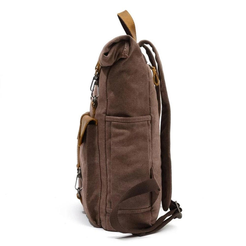 Handcrafted waxed canvas rucksack with authentic look