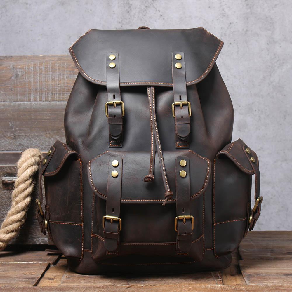 Leather Travel Backpack - 25L Adventure Rucksack | WATERLOO display picture 2